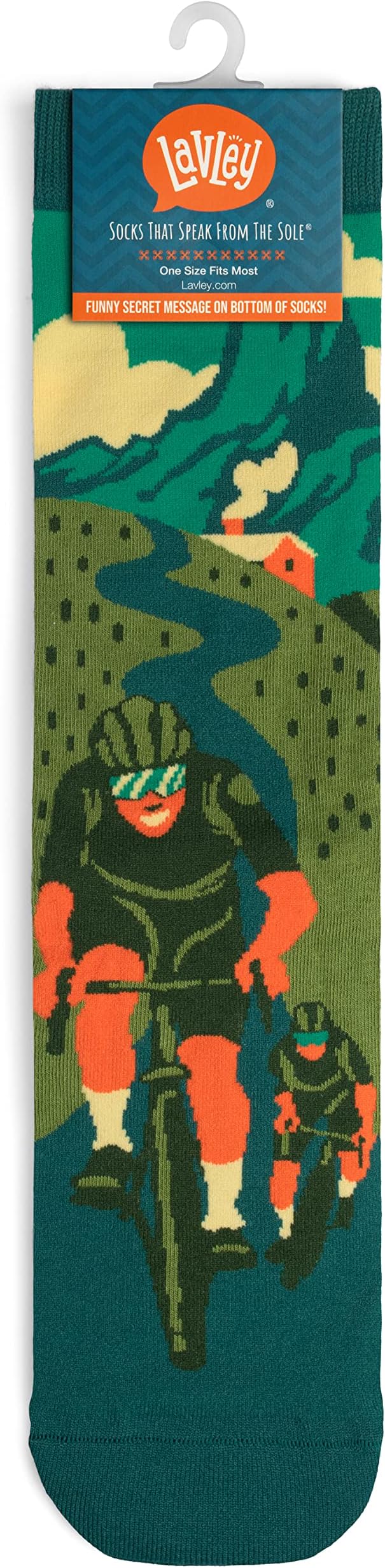 Lavley Bike Socks - Gifts for cyclists and mountain bikers - Fun holiday or birthday gift - Great stocking stuffer