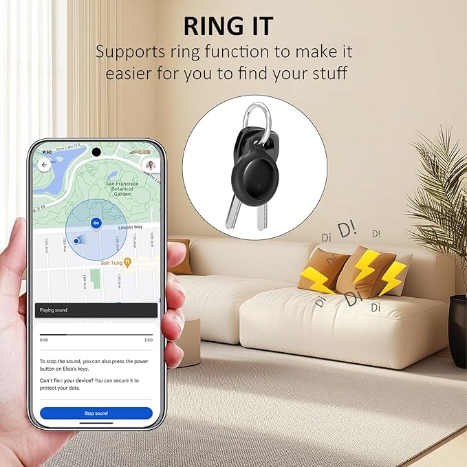 Bike Tracker for Android, Android Airtag Compatible with Google Find My Device App, Replaceable Battery Item Finder, Tracker Tag for Keys, Suitcase, Backpack, Wallet, Luggage (for Bike)