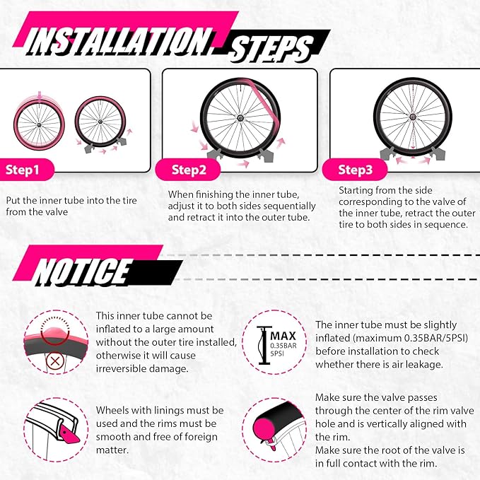 Ridenow 4-Pack Bike Inner Tube for 700/18C-28C, 700/18C-32C with 65/85 mm Metal &TPU Presta Valves for Road Bikes, Super Light Puncture Resistant Bicycle Inner Tube(Include Patch Repair Kits)