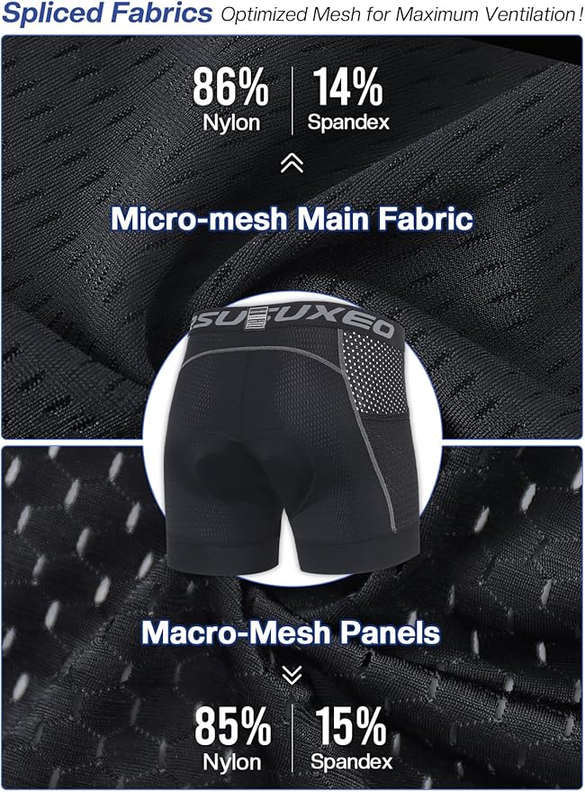 ARSUXEO Cycling Underwear Men With Pockets 4D Padded Bike Shorts Bicycle Biking Cycling Shorts