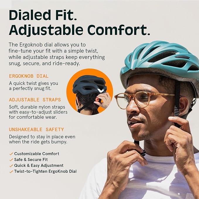 Retrospec Silas Road Bike Helmet with 24 Air Vents & Built-in LED Safety Light - Adjustable Adult Cycling Protection 54-61cm - Padded & Lightweight Design