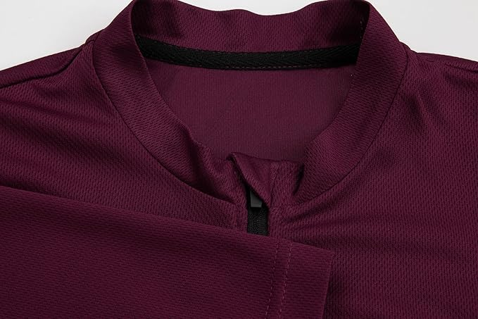 Men's Cycling Jersey Short Sleeves Bike Jersey 1/3 Zipper Solid Color Club Fit, Biking Cycling Shirt Zipper Pocket