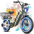 2025 eAhora Juliet Pro 2 5400W/1200W 43/34MPH Dual Motor | 60V 70Ah/52V 60Ah 200-220+Miles Long Range Ebike for Delivery and Commuting | 20'' Fat Tire Full Suspension Electric Bike for Adults