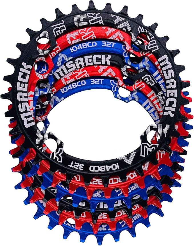 Round Oval Chainring 104 BCD 32T 34T 36T 38T 40T 42T 44T 46T 48T 50T 52T Narrow Wide Single Chain Ring for Road Bikes, Mountain Bikes, BMX MTB Bike