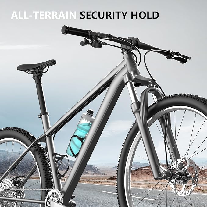 Bike Water Bottle Holder Bicycle Cage for Mountain Road MTB Gravel Adult Bikes Cycling Universal Carrier Rack 2 Pack Aluminum Alloy Ultralight Kettle Drink Accessories Black