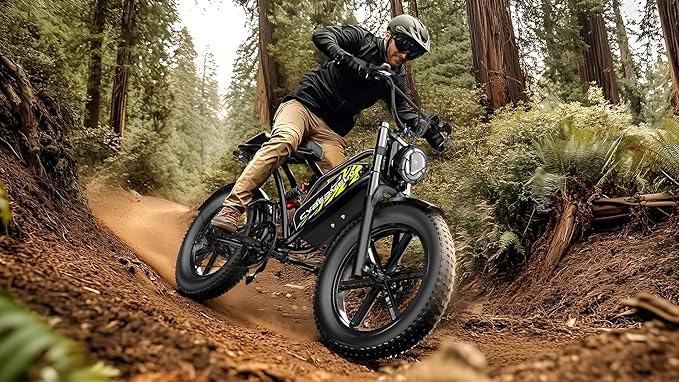 Electric Bike for Adults 1500W Peak 20" Fat Tire All-Terrain E-Bike 80 Miles 30MPH Electric Dirt Bike for Road Sand Mountain Snow - 48V 20/30AH Battery Powered Electric Motorcycle
