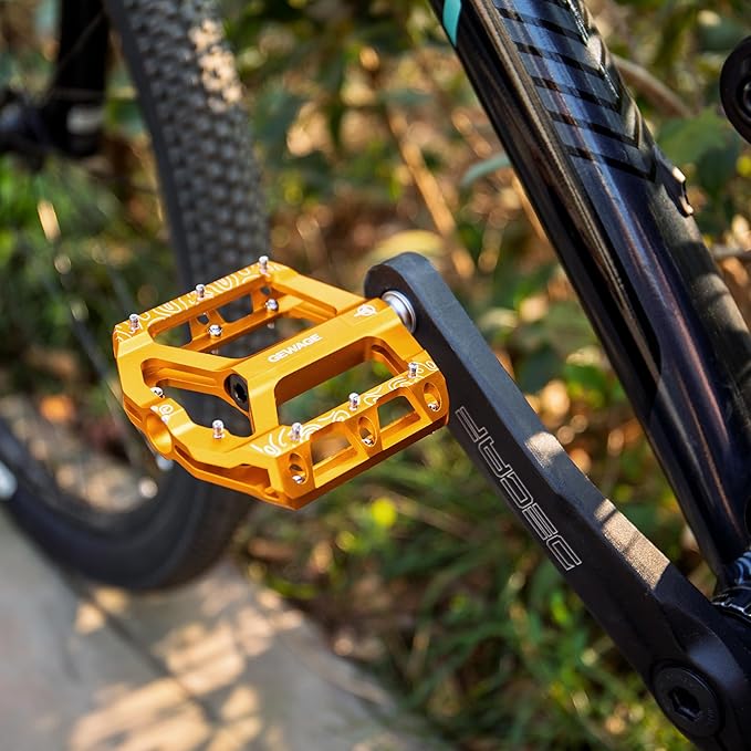 Road/Mountain Bike Pedals -Non-Slip Bicycle Flat Pedals Aluminum 9/16" - 3 Sealed Bearing Lightweight Platform Pedals for Road Mountain BMX MTB Bike