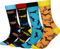 Cansok Men's 2/4 Packs Fun Crazy Novelty Dress Crew Socks