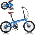 20" Folding City Commuter Bike, 7-Speed Shimano, Lightweight Aluminum Frame, Foldable Bicycle for Adults, Compact Folding Bike for Commuting & Outdoor Riding, Mini Portable