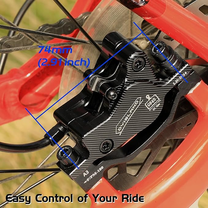 SD-230X MTB Hydraulic Disc Brake Set 2-Pistons/4-Pistons,Aluminum Front and Rear Two-Finger Brake levers,Brake Kit for Mountain Bike