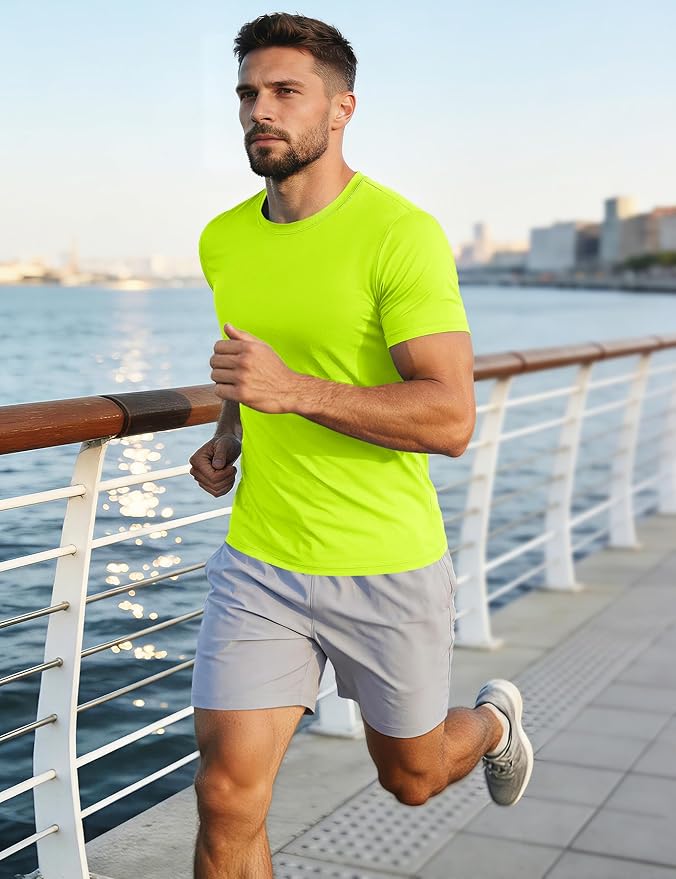 MAGCOMSEN Men's Short Sleeve UPF 50+ T-Shirt Quick Dry Workout Athletic Running Swim Tops Tee Rash Guard Performance Shirts