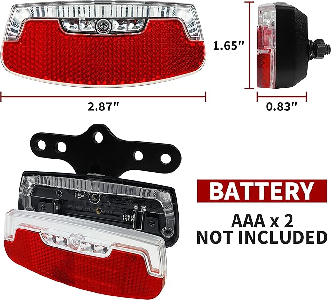 BV Bike Lights for Night Riding LED Bike Tail Light - Bicycle Light Battery-Powered/Rechargeable - Rear Bike Light Weather Resistant - Visible Up to 1500ft Bicycle Tail Light LED Bike Light