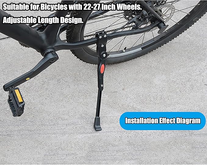 Bike Kickstand for Aventon Level Electric Bike, Adjustable Bicycle Kickstand Rear Mount, Aluminum Rear Side Bicycle Stand for Mountain, Road, City Bikes