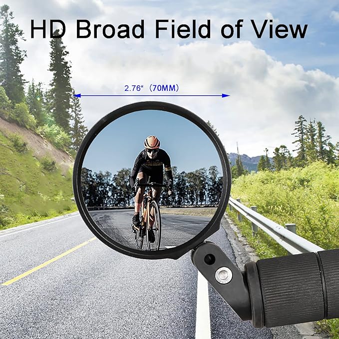 Bike Mirror, Bicycle Mirrors for Handlebars with 360-Degree Rotation and Unbreakable Convex Rearview Lens for Safe Cycling (2 PCS)