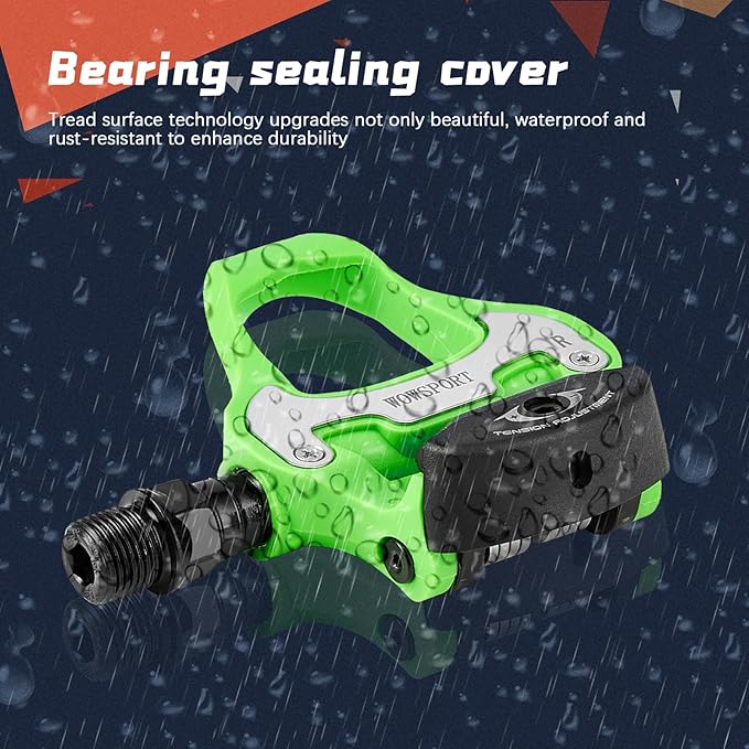 WOWSPORT Look Keo Road Bike Pedals - Lightweight Clipless Pedals with Sealed Bearings & Nylon/Carbon Body | 9/16″ Spindle, Compatible with Look Keo Cleats for Indoor & Road Cycling