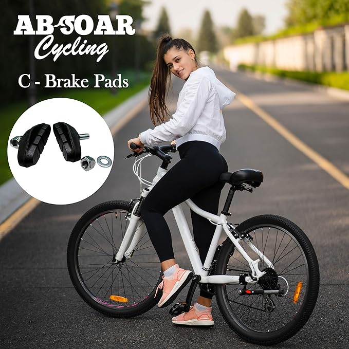 C Brake Pads for Road Bike BMX City Bicycle Brake Pads Replacement Brake Shoes 48mm, Pair