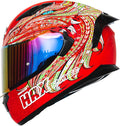 HAX Obsidian Full Face Dual Visor Adult Motorcycle Helmet for Motorbike Street Bike with Pinlock Ready DOT Approved Slayer RED XXL