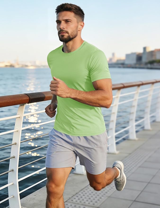 MAGCOMSEN Men's Short Sleeve UPF 50+ T-Shirt Quick Dry Workout Athletic Running Swim Tops Tee Rash Guard Performance Shirts