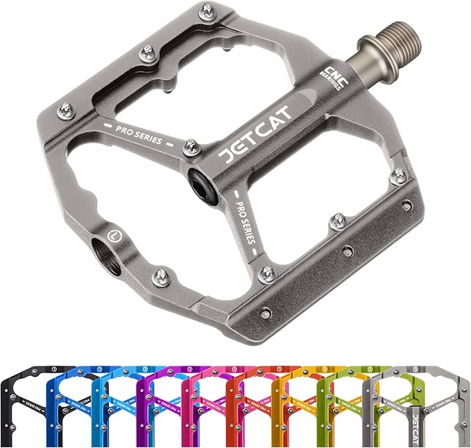 Mountain Bike Pedals Flat - MTB Pedals Flat, Bicycle Pedals, Road Bike Pedals, BMX Pedals, for BMX MTN Road Gravel EBike, Specialized Parts, Adults, Aluminum Metal Stamp 9/16"