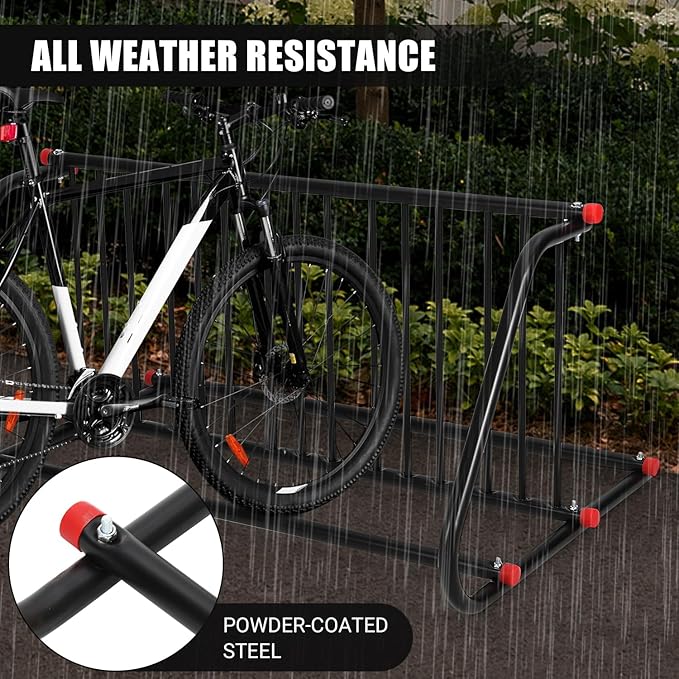 Commercial Grid Bike Rack - Heavy Duty Metal Floor Bike Stand, Outdoor Bicycle Rack for Garage, School, Outdoor Parking, Bike Shop, 10-Bicycle Capacity (Single & Double Sided)
