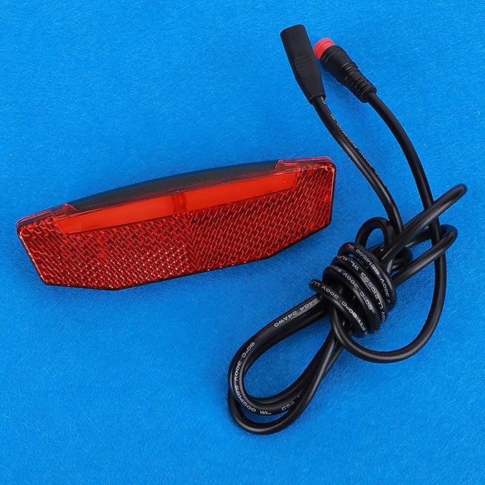Night Riding Tailight, 6V-60V LED Warning Light, Waterproof, Red, Rear, E-Bike Tailight