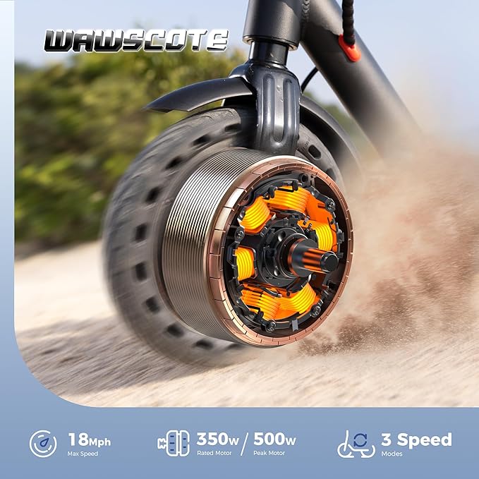 Electric Scooters - Electric Scooter for Adults, 500W Peak Motor, 18 Max MPH, 21 Miles Range, APP Control, Lightweight Foldable E-Scooter