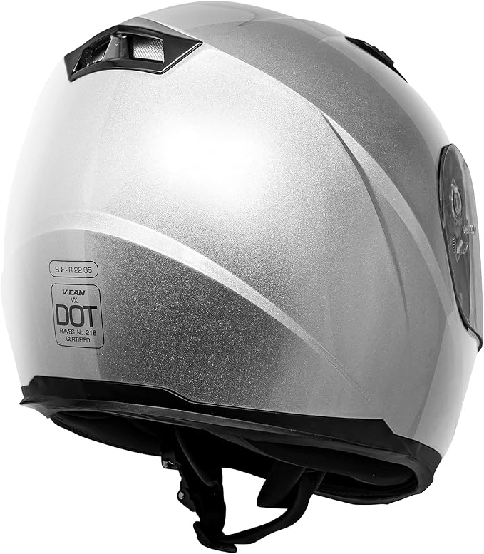 VCAN VX Lightweight Full Face Motorcycle Street Bike Helmet with Extra Tinted Visor, Coolmax Technology & OTG Ready, DOT Approved