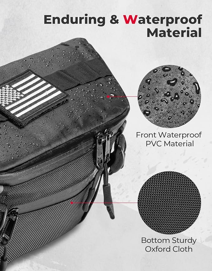 KEMIMOTO Motorcycle Handlebar Bag, Universal Motorcycle Fork Bag Waterproof Front Storage Bag for Motorbike Dirt Bike and Snow Bike with Front Fork 2.2L