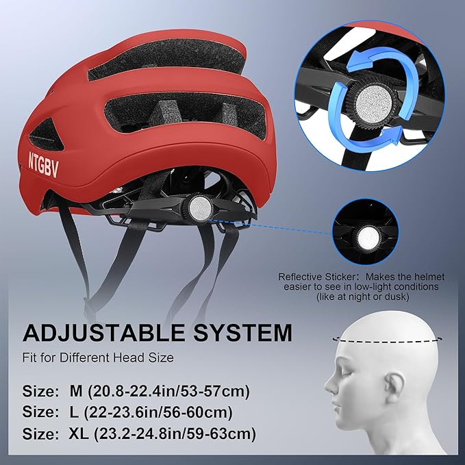 Adult Bike Helmet for Men/Women with Helmet Bag 2 Removable Moisture-Wicking Liners Adjustable Dial Comfort Fit Lightweight Shockproof CPSC 1203 Safety Certified for Road-Ready/Urban-Commute/MTB