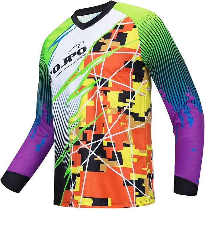 PSPORT Men's Motocross Jersey Long Sleeve Motocross Shirt Men Mountain Dirt Bike Jersey Downhill Riding Racing Clothing Tops