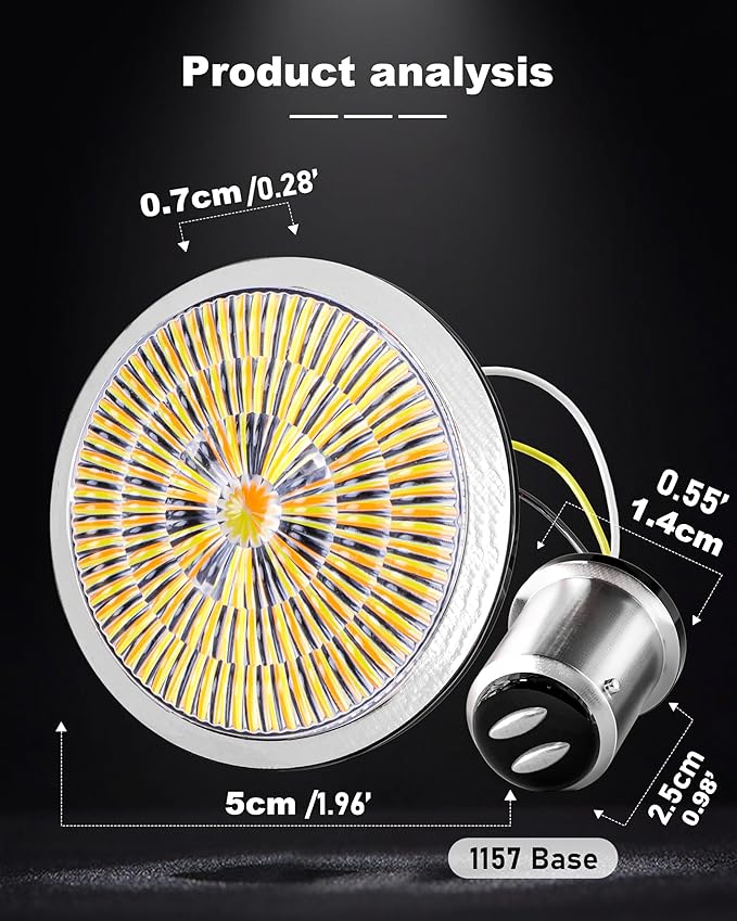 New Upgrade 2 Inch 1157 Front 1156 Rear LED Turn Signal Light Kit Compatible with Dyna Sportster Softail Road Street Glide Road King Cruiser Turing 1986-2023 (4PCS)