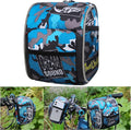 Camouflage Handlebar Bag, Water-Resistant Bike Front Bag, Large Capacity Blue Camo Bike Handlebar Bag for MTB and Road Bikes, Compact Front Storage 7" x 6" / 19 x 14 cm