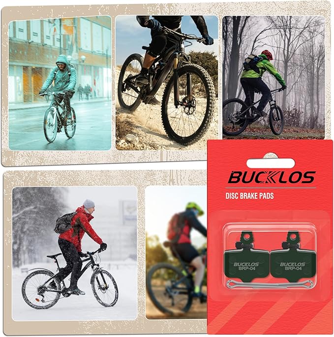 BUCKLOS Bike Disc Brake Pads-Bicycle Disk Brake Pads for Sram Avid Elixir E1 E3 E5 E7 E9 ER ER CR Mag Level TL T Sram XX X0 X7 X9 XXWC DB1 DB3 DB5 for Mountain Bike/Ebike/Road Bike/Scooter