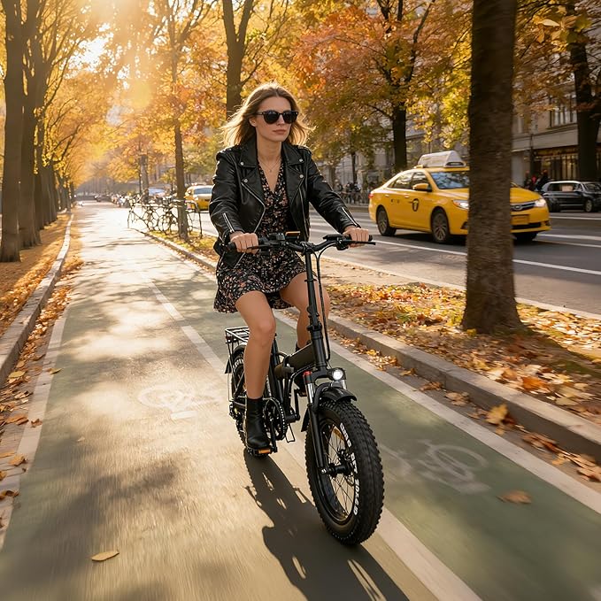 Fat Tire Electric Bike for Adults, UL2849 Certified 90% Pre-Assembled Folding E-Bike with Removable Battery & Cargo Rack