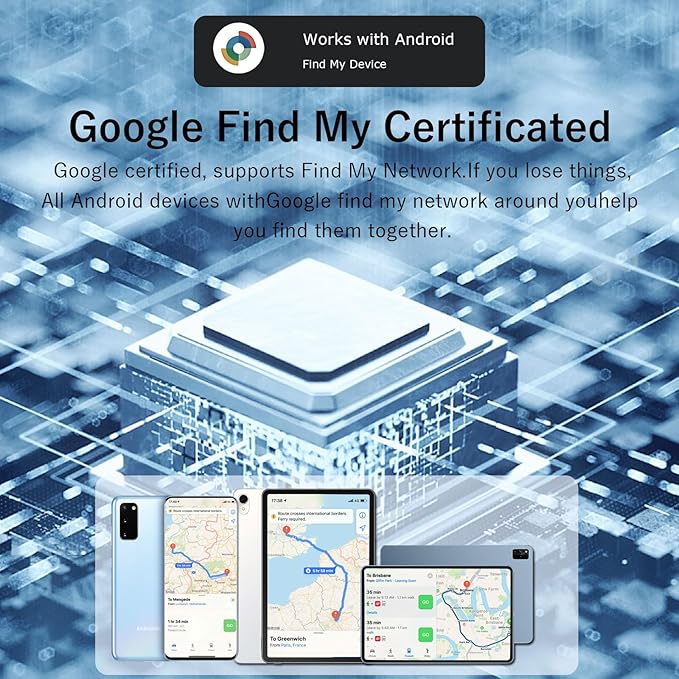 Smart Tracker Tags,Smart Tracker(2025), Works with Google's Find Hub/Find My Device (Android Only) App, Tracker Tag Locator for Keys, Luggage, Satchel, Backpack (Not for Apple Devices)
