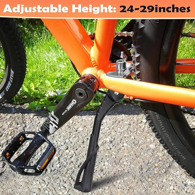 Bike Kickstand for Adult Bikes,Aluminum Alloy Bicycle Kickstand Adjustable for 24-29 Inch,Bicycle Kickstand for Mountain Bike, Trek Bike, Road Bike, City Bike,Non-Slip Sole (style-1)