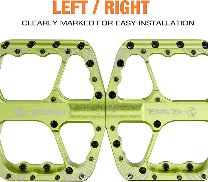 Mountain Bike Pedals -Bicycle Flat Pedals Aluminum 9/16" Sealed Bearing -Wide Platform for Road Mountain Gravel BMX MTB Bike Ideal for Downhill & Trail