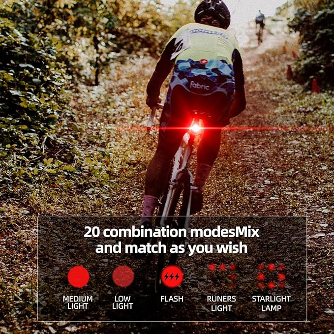 Bike Lights for Night Riding 11+20 Modes USB Rechargeable Bicycle 14 LED Ultra Bright Light Front and Back IPX6 Waterproof Bike Headlight and Tail Light Set 28 Hrs Long Battery Powered