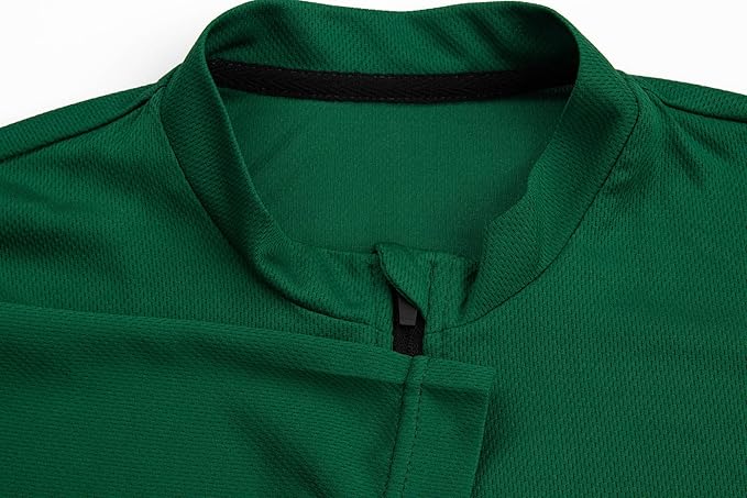 Men's Cycling Jersey Short Sleeves Bike Jersey 1/3 Zipper Solid Color Club Fit, Biking Cycling Shirt Zipper Pocket