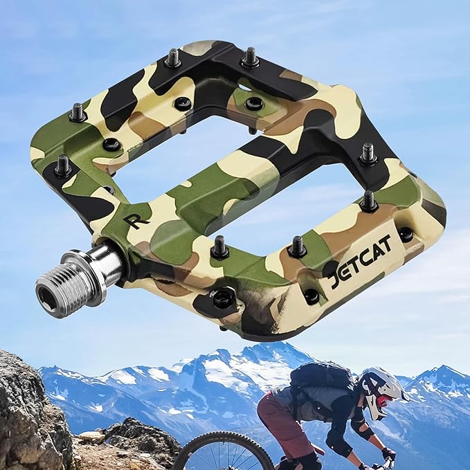 Mountain Bike Pedals Flat - MTB Pedals Flat, Bicycle Pedals for BMX/MTN/Road/Gravel/EBike, BMX Pedals, Platform Pedals, Adults & Kids Bike Replacement Upgrades Parts 9/16