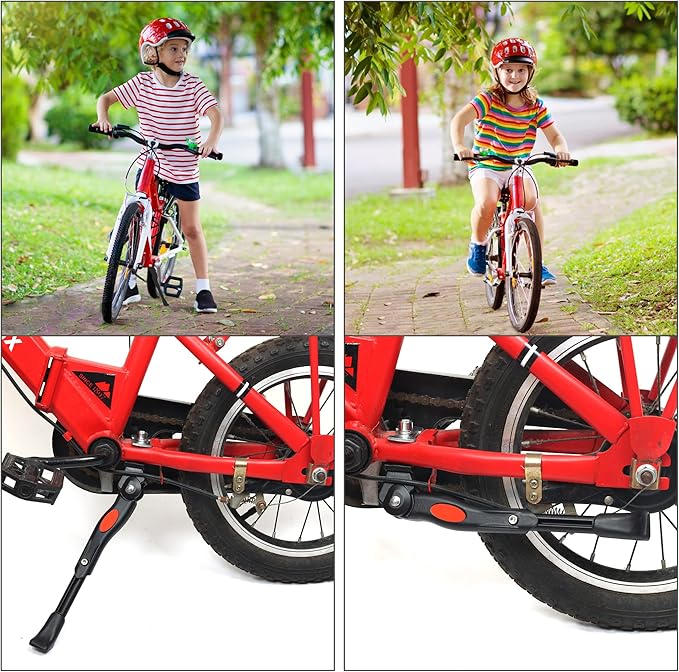 Bike Kickstand,Adjustable Kids Bicycle Kickstand for 18'' 20'' 22'' 24'' 26'' Inch Wheel Side with Hexagon Wrenche Stand 18-26inch Mountain Bike/ Road Bike/BMX/MTB, Black