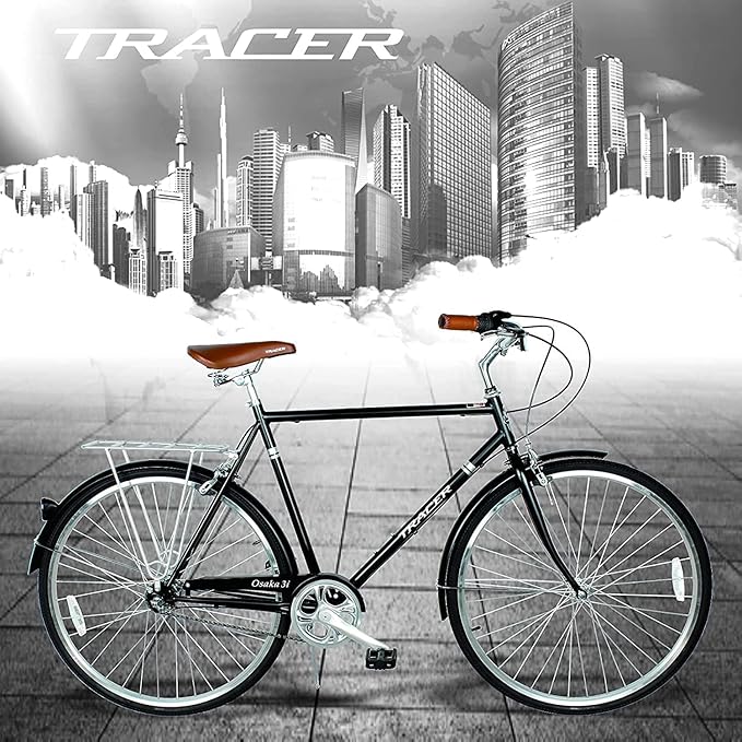 Tracer Osaka Hybrid Bikes for Women/Men,Steel Frame, 7-Speed/Inter-3 Speed, 700c Wheels,City Bike,Comfort Bike,Commuter Bike,Womens Bike Multiple Color