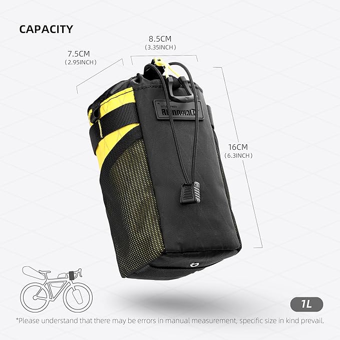 Rhinowalk Bike Snack Bag Cycling Insulated Handlebar Bag One-Handed Access (White)