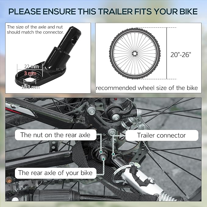 Bike Cargo Trailer, 110 lbs Load Capacity, Heavy-Duty Bicycle Wagon Cart w/16 Wheels, Foldable Compact Storage with Universal Hitch, Fits 20” - 26” Bicycle Wheels