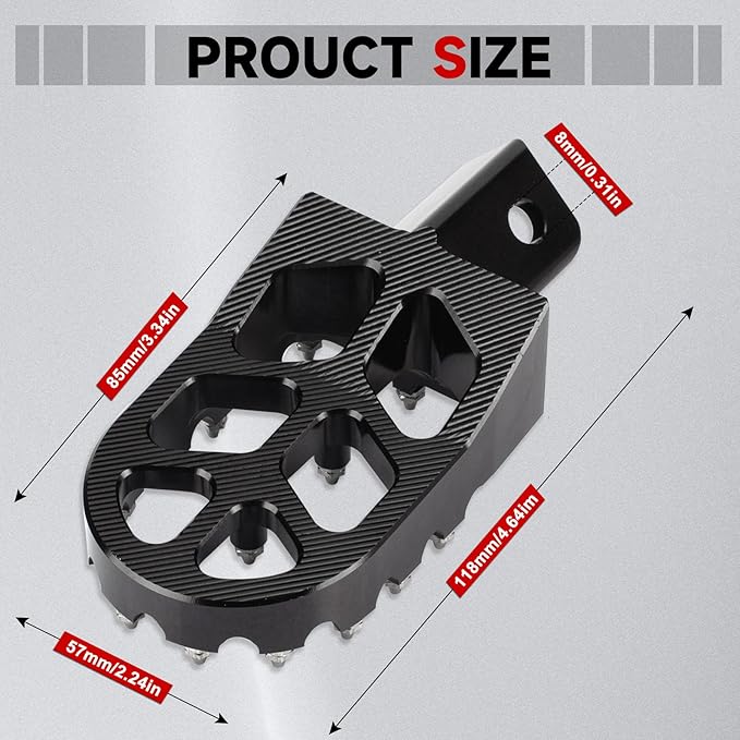 Dirt Bike Foot Pegs CNC Anti-Slip Wide Footpegs for CRF50 CRF70 Coleman CT100U CT200U BT200X CC100X CRF XR50 70 110 125 SSR Apollo TaoTao Mini Bike Motorcycle Dirt Pit Bike Pedals(Black)