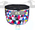 Kids Bike Basket,Durable Front Frame Bicycle & Scooter Basket Bag,Waterproof Fabric Bicycle Handlebar Bag for Boys, Girls, Toddlers with Zipper Mesh Lip (Triangle)