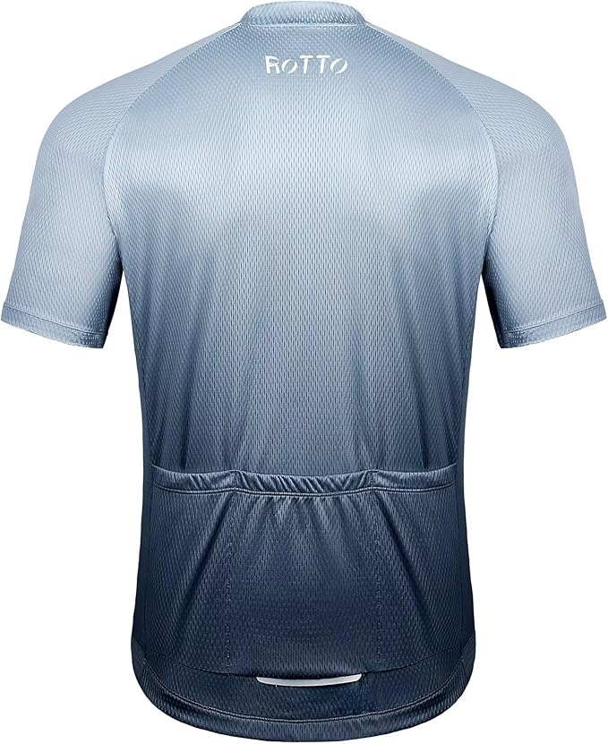 ROTTO Cycling Jersey Mens Bike Shirt Short Sleeve Gradient Color Series
