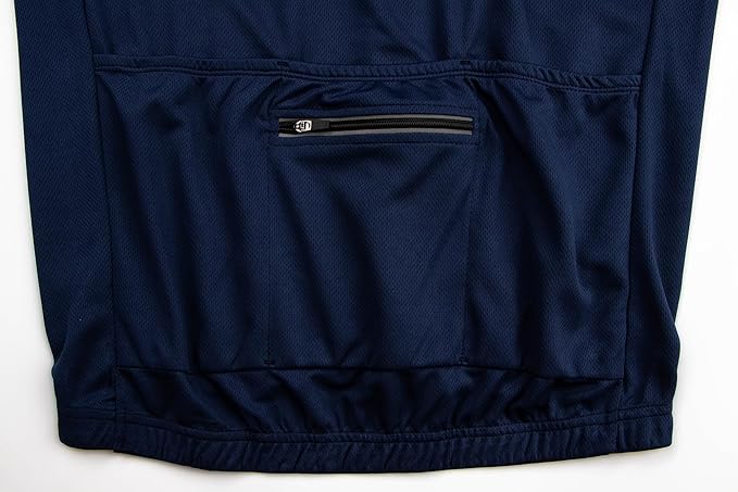 Men's Cycling Jersey Short Sleeves Bike Jersey 1/3 Zipper Solid Color Club Fit, Biking Cycling Shirt Zipper Pocket