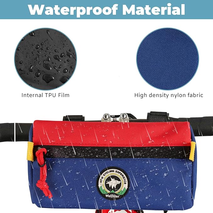 Bike Handlebar Bag, Bicycle Front Bag, Kids Handle Bar Bag, Storage Bag with Shoulder Strap for Men Women Kids Outdoor Road MTB Cycling