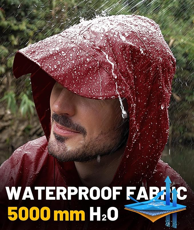 SWISSWELL Mens Rain Jacket & Coats Packable Lightweight Waterproof Windbreaker Hooded for Golf Cycling Hiking